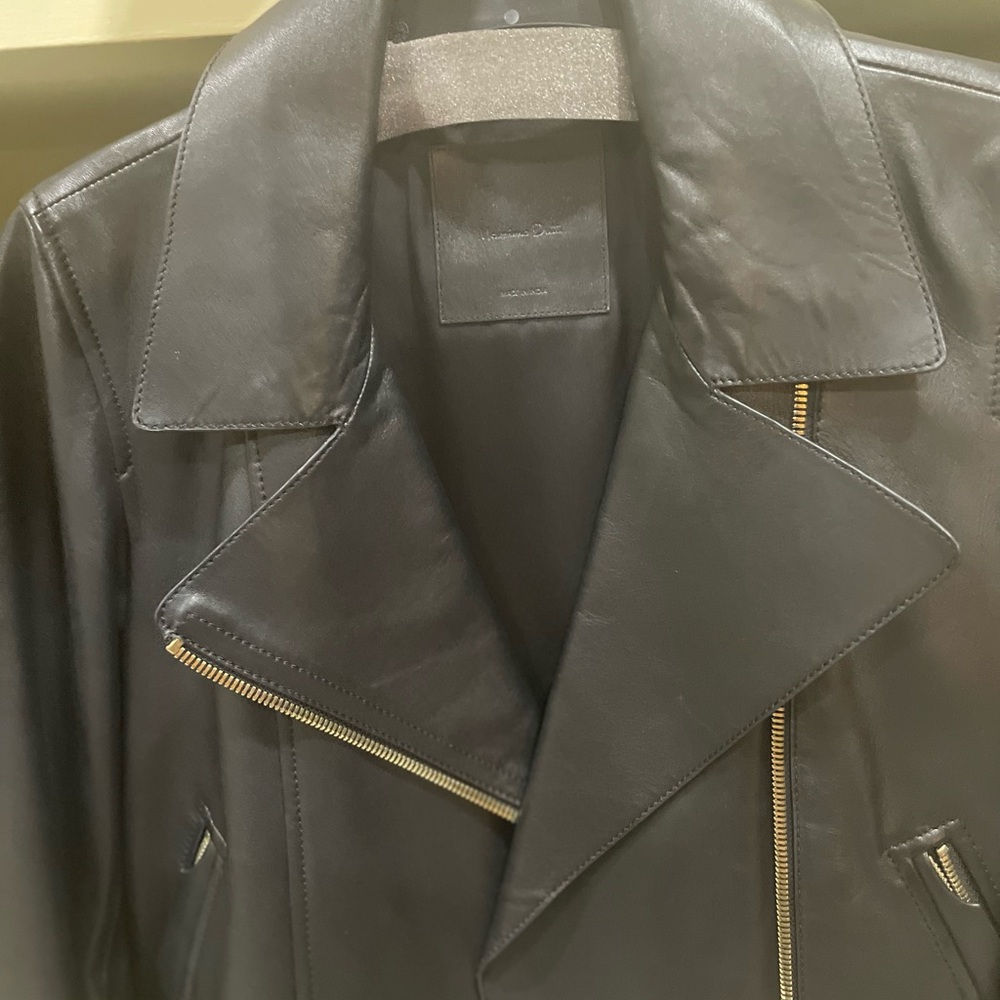 Massimo Dutti Nappa Leather Biker Jacket View 4